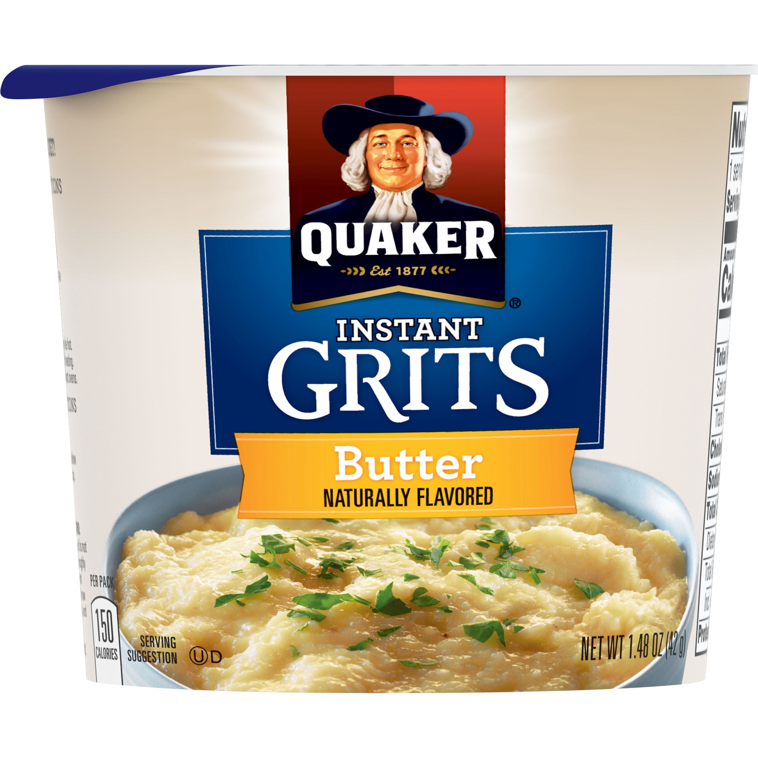 Quaker Instant Grits, Butter, 1.48 oz Cup