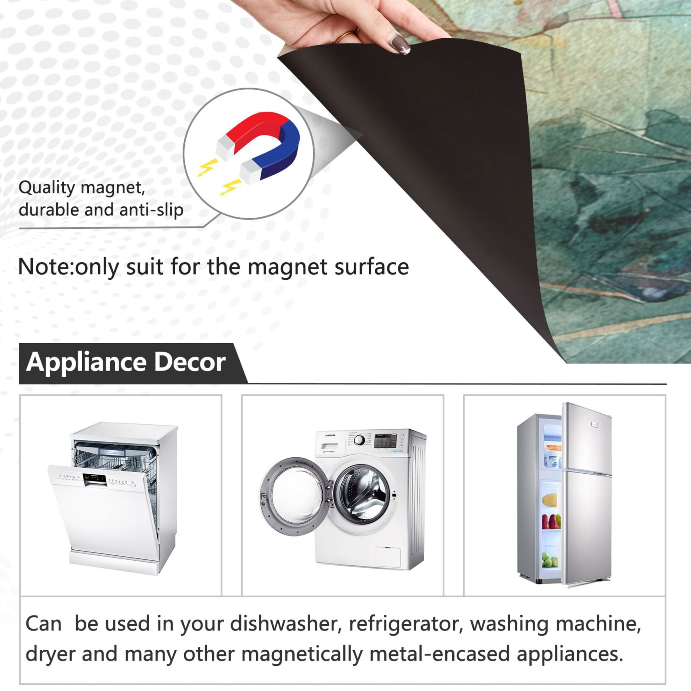 Dishwasher Magnetic Sticker 23x26 Inch Refrigerator Magnetic Sticker Washing Machine Magnetic Sticker Kitchen Panel Magnetic Sticker Home Decor Watercolor Blue Bird