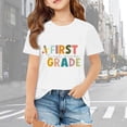 thumbnail image 2 of Girls T Shirts Kids First Grade Celebration Graphic Tee Round Neck Loose Top Girls' Tops White 13-14 Years, 2 of 5