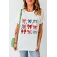 thumbnail image 7 of Classic Crew Neck Tee: White Stripe and Star Print Graphic Shirt - [ZhiHiMeRi] | (US 16-18)XL, 7 of 7
