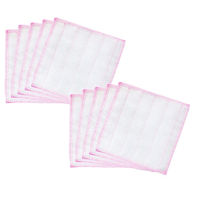 Oleegame 2PC Ten Dollar Items Classic Kitchen Towels Natural Cotton Kitchen Dish Towels Reusable Cleaning Cloths Pink Dish Towels For Kitchen Super Absorbent Machine Washable Hand Towels