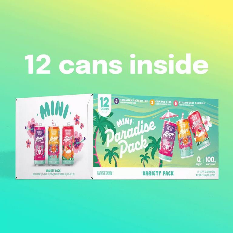 Alani Nu Paradise Mini Variety Pack Energy Drink - 12pk/8.4 fl oz