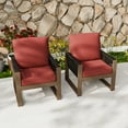 thumbnail image 3 of COOS BAY Outdoor Patio Furniture, Cedar Patio Club Chair(Set of 2), Modern Solid Wood Chair Conversation Single Armchair with Cushion, Outdoor Sofa Set for Garden, Backyard, Red, 3 of 10