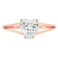 thumbnail image 3 of 1.0 ct Heart Cut Genuine Cultured Diamond VS1-VS2 I-J 14K Rose Gold Solitaire Promise Wedding Statement Engagement Designer Ring size 10.5, 3 of 7