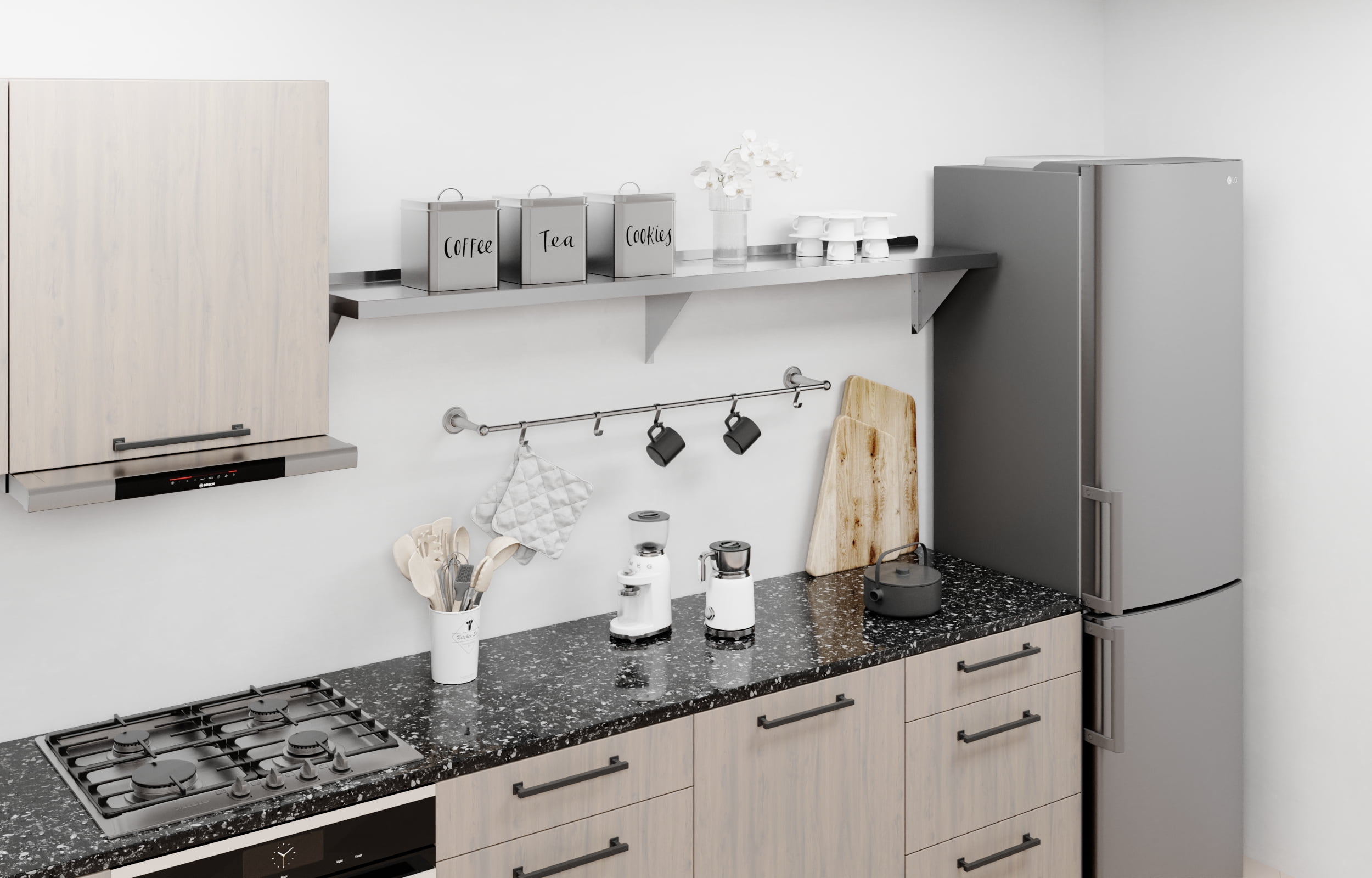 AmGood 12" Width x 72" Length | Stainless Steel Wall Shelf | Square Edge | Metal Shelving | Heavy Duty | Commercial Grade | Wall Mount | NSF Certified