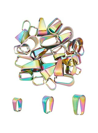  EXCEART 20pcs Buckle Bails for Jewelry Making Pendant Clasp  Connectors Bails for Necklace Pendants for Jewelry Making Beads Necklace  Pendant Connect Clasp Metal Material Stainless Steel