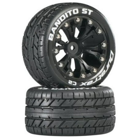 Duratrax Bandito ST 2.8 Truck 2WD Mntd Re C2 Tires (2-Piece), Black (Best Tires For 2wd Truck)