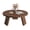 Walnut, variant on Wooden Round Coffee Table, 33.5" Coffee Table with Smooth Thick Mesa, Low Circle Center Table with X Shaped Stable Legs, Accent Tea Table for Living Room, Office, White