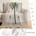 thumbnail image 5 of Palm Trees Blanket Soft Cozy Warm Throw Blanket for Couch, Plush Fuzzy Flannel Fleece Blankets for Sofa, Brown Tropical Plants Summer Green Bed Blankets Lightweight Gifts for Women, 50"x60", 5 of 9