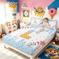 thumbnail image 3 of Meiyoeat Kawaii Ice Cream Baseball King Sheets for Women Girls Boys, Cute Blue Donut L Letter Bedding, 4 Pieces, 3 of 5