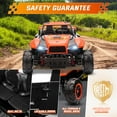thumbnail image 5 of 2 Seater 24V Ride on Toys for Big Kids, 4WD Powered Ride on UTV for Boys Girls, Ride on Cars with Remote Control, Music, LED Light, Spring Suspension, 4 Wheeler Electric Cars for Kids 3-6, Orange, 5 of 7