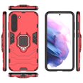thumbnail image 3 of Heavy Duty Case for Samsung Galaxy S23, Rugged PC + Silicone Hybrid Metal Ring Holder Kickstand Cover Military Grade Dual-Layers Armor Shockproof Anti-Scratches Protective Case,Red, 3 of 6