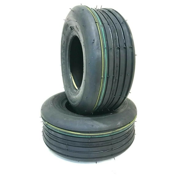 Two 13x5.00-6 13/500-6 Smooth Rib 4 Ply Lawn Mower Garden Tractor Tires