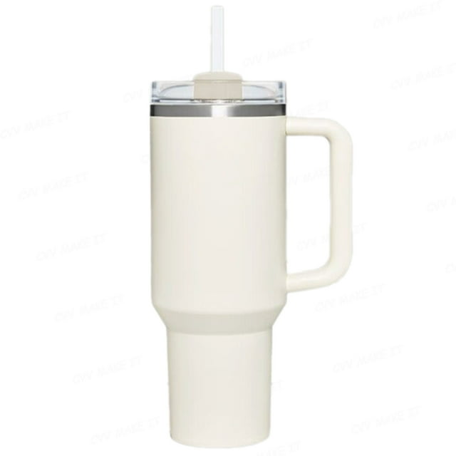 40 oz Gobelet à Paille Rabattable avec Couvercle Étanche 40 oz / Paille Intégrée et Poignée / Compatible avec Porte-Gobelet pour le Voyage / Gobelet en Acier Inoxydable Isolé / Sans BPA / Exclusif