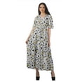thumbnail image 1 of Moomaya Tunique à Manches Courtes Robes de Cocktail pour Femmes Robe en Coton Slub Imprimée, 1 of 4