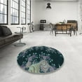 thumbnail image 3 of Ahgly Company Indoor Square Patterned Sea Turtle Green Area Rugs, 3' Square, 3 of 6