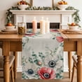 thumbnail image 2 of Table Runner 90 Inches Long for Kitchen Dining, Poppy Flowers Eucalyptus Dresser Scarf Farmhouse, Dining Table Decorations for Wedding/Parties, Rustic Weeping Botanical Linen 13 x 90 In, 2 of 8