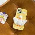 thumbnail image 4 of Yellow Duck Phone Case Compatible with iPhone 14/15, Cute 6D Korea Dopamine Cartoon Duck Case with Duck Wings Folding Stand Shockproof Silicone Soft Case, 4 of 12