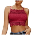 thumbnail image 1 of DXOUPM Womens Tank Tops Versatile Hollow Lace Spaghetti Strap Slim Fit Summer Shirts Trendy, 1 of 3