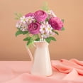 thumbnail image 5 of Artificial Silk Rose Peony Bouquet - 30cm Faux Flower Arrangement, Chrysanthemums, Greenery, Plastic Bendable Stems, Home Wedding Party Office Décor, 5 of 6