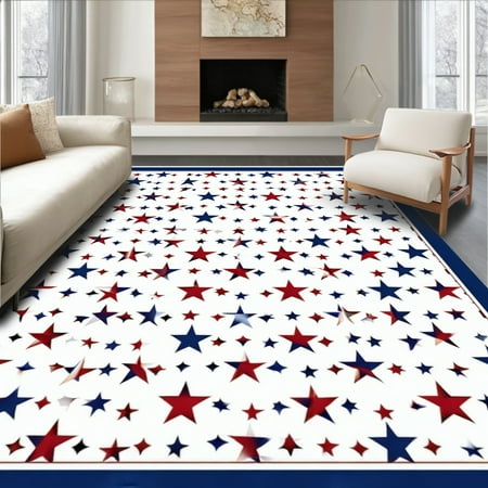 ODIKA 4'x6' Machine Washable Non-Slip Area Rug, Grand Celebration Doorway with Festive Pride Embellishments High Traffic Rug, White, 99548