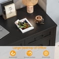 thumbnail image 5 of Farmhouse 47" Executive Desk with File Drawer, Wood Computer Desk with 3 Storage Drawers, Workstation for Home Office, Study, Writing(Pure Black), 5 of 14