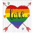 thumbnail image 3 of Ambesonne Pride Shower Curtain, Heart Arrows Love Doodle, 69"Wx70"L, Multicolor, 3 of 3