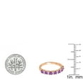 thumbnail image 3 of Dazzlingrock Collection Round Amethyst & White Diamond Bridal Anniversary Wedding Band for Women (0.12 ctw, Color I-J, Clarity I1-I2) in 18K Rose Gold, Size 4, 3 of 4