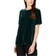 thumbnail image 1 of Blusa de terciopelo Eileen Fisher para mujer verde PP, 1 of 2