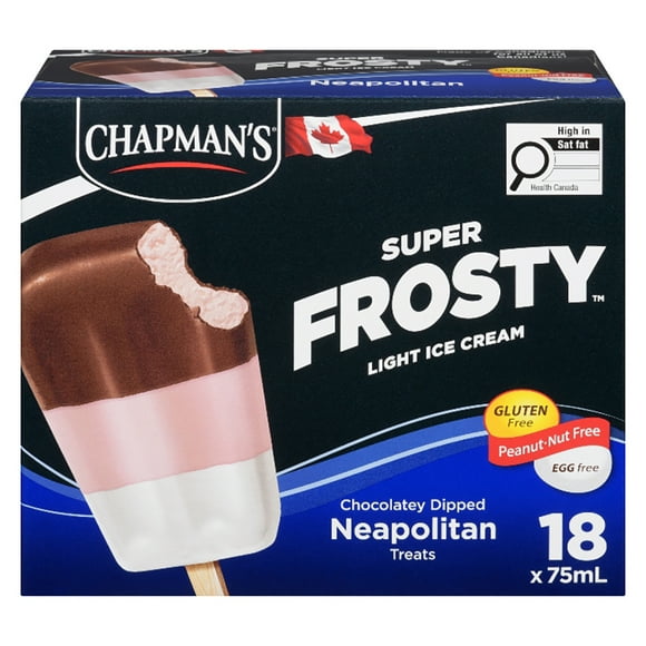 Chapman's Super Frosty Light Ice Cream Bars Neapolitan, 18x75ml, Chap Sup Frosty Choc Dip Neapolitan 18x75ml