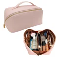 thumbnail image 2 of LARGE Capacity PU Makeup Bag, Travel Cosmetic Bag with Handle & 3 Dividers, 2 of 6