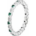 thumbnail image 3 of Sterling Silver Cr. Emerald & Diamond Ring, 3 of 7