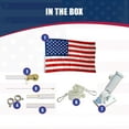 thumbnail image 6 of Super Tough Nylon Flag Kit - 6ft White Spinner Pole | Heavyweight Sewn Stripes & Embroidered Stars | Rotating Anti-Wrap Rings | 5ft or 6ft Hardwood or Fiberglass Pole | Outdoor Fade-Resistant, 6 of 8