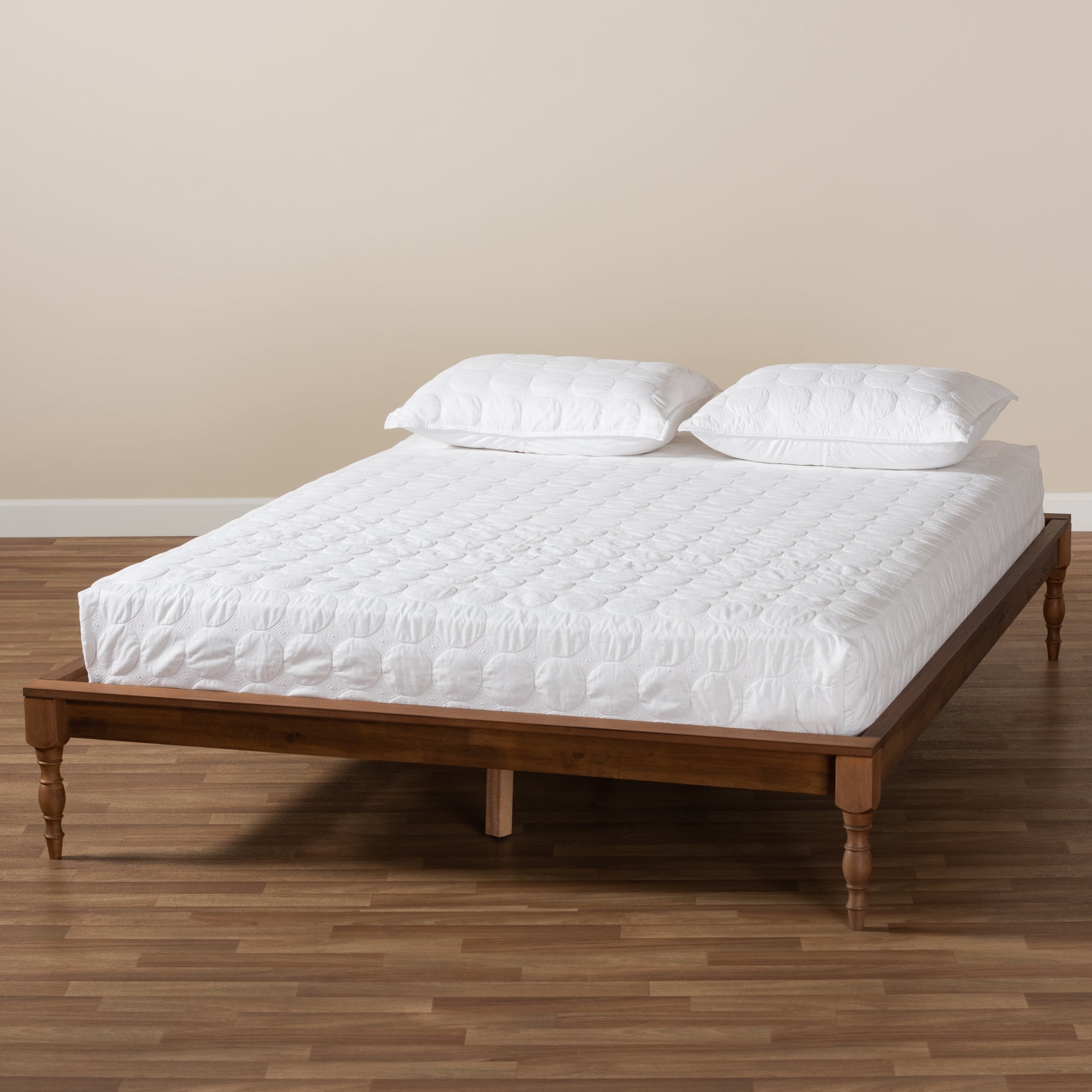 Baxton Studio Romy 13.5" Platform Wood Bed Frame - Queen Size