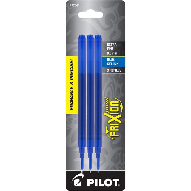 Recambios de tinta de gel Pilot FriXion Point de 0,5 mm, color azul extrafino, x3