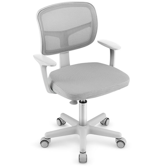 Gymax Kids Desk Chair Adjustable Height Children Study Chair w/ Auto Universal Casters Gray