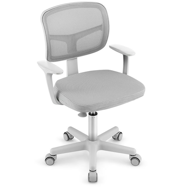 Gymax Kids Desk Chair Adjustable Height Children Study Chair w/ Auto Universal Casters Gray