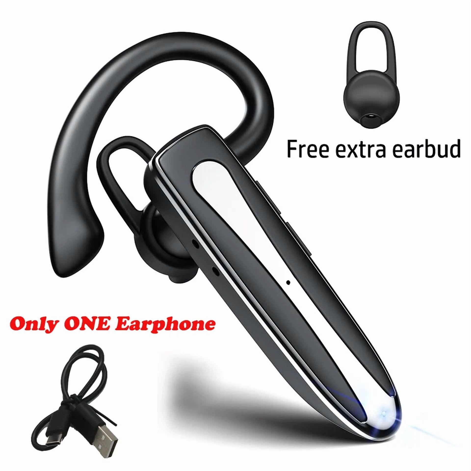 RHEA- Wireless Headphone Bluetooth Single Ear Hook Business Earpiece Earbud With Mic