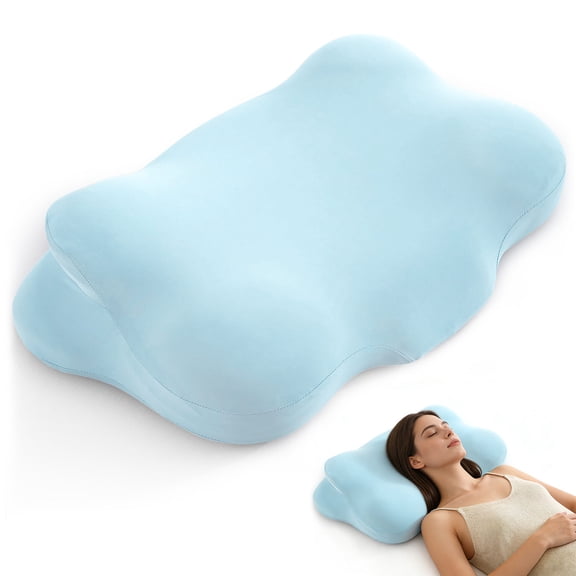 COOKCOK Cloud Neck Pillow, Ergonomic Memory Foam Pillows, Adjustable Cervical Neck Support Pillow with Breathable Pillowcase for Side Back Stomach Sleepers