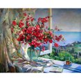 thumbnail image 1 of Kit de pintura por números, paisaje de flores DIY, lienzo, arte al óleo, imagen artesanal Tmvgtek Oficina Multiescena Multifunción, 1 of 9