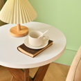 thumbnail image 3 of Farmhouse-style Solid Wood Crossed Legs Round Table, Boho Small Side Table with a White Top, Modern Wooden Bedside Table suitable for Bedroom, Living room, and Small Spaces, Easy to Assemble, 3 of 8