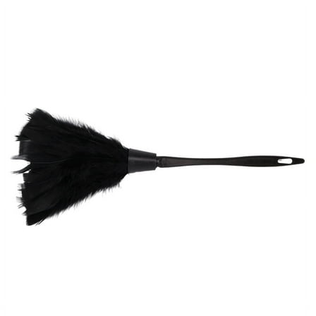 Biudunm 1pc Fashion Turkey Duster with Black Plastic Handle Cleaning Tool(black)35cm