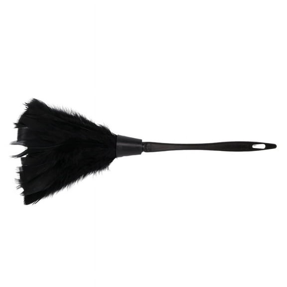 Biudunm 1pc Fashion Turkey Duster with Black Plastic Handle Cleaning Tool(black)35cm