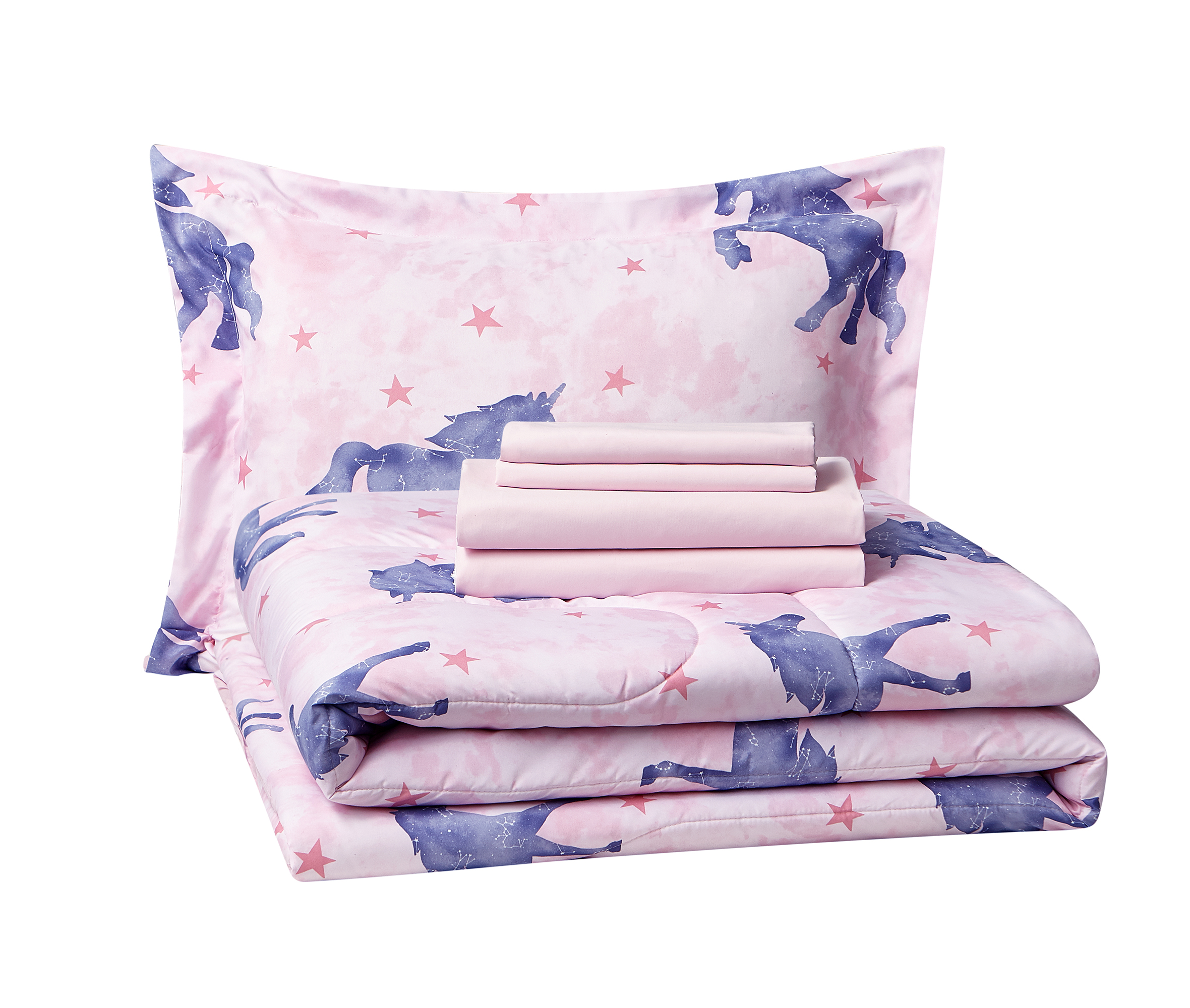 Your Zone Kids Unicorn Magic Twin Bed-in-a-Bag Bedding Set, 5 Pieces