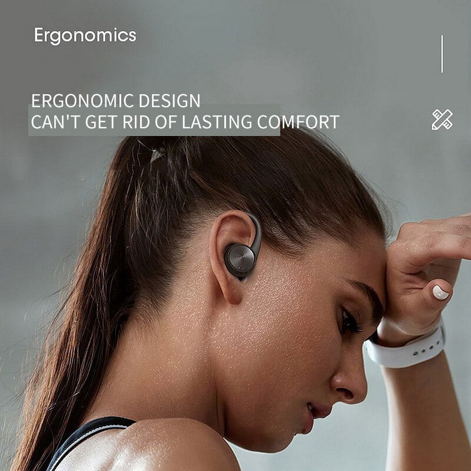 TWS Bluetooth Earphones With Microphones Sport Ear Hook LED Display Wireless Headphones HiFi Stereo Earbuds Waterproof Headsets
