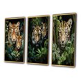 thumbnail image 3 of Designart "Tigers In Asian Painting IX" Asian Framed Wall Art Set Of 3 - Green Asian Art Frame Gallery Set For Office Decor, 3 of 6