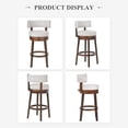 thumbnail image 4 of COLAMY 30" Swivel Bar Stools Set of 2, 360° Bar Height Stool with Back, Beige Upholstered Modern Barstools for Kitchen Island & Home Bar, Sturdy Wood Frame, 300 lbs Capacity, 4 of 9