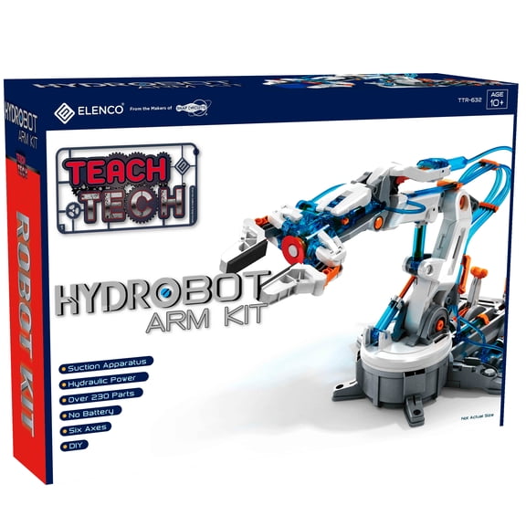 Teach Tech HydroBot Arm Kit | Hydraulic Robot Arm Kit | STEM Educational Toys for Kids Age 12 