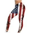 thumbnail image 5 of Penkiiy Fourth of July Leggings for Women Independence Day Long Pants Graphic Print Yoga Pants Womens Capri Pants for Summer XL Red, 5 of 5