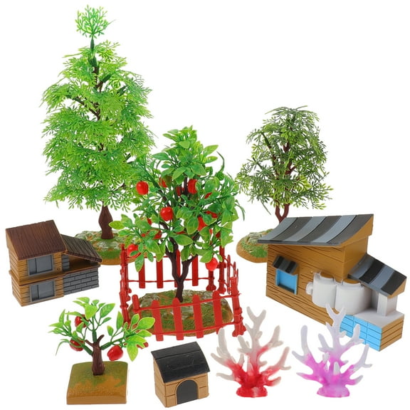 FRCOLOR Farm Tree Toy Miniature Props Mini House Accessories Child 12X8X4C3